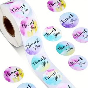 NWT Thank You Stickers - 500 Colorful thank you stickers